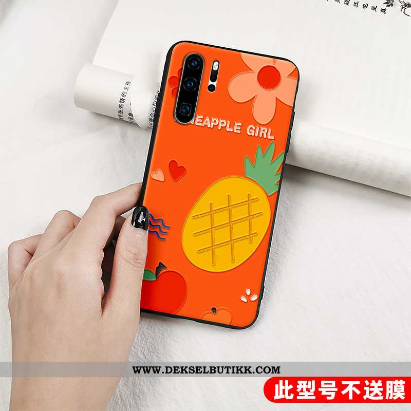 Etui Huawei P30 Pro Trend Relieff Anti-fall Oransje, Deksel Huawei P30 Pro Myke På Nett