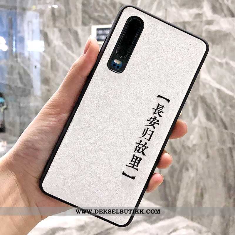 Etui Huawei P30 Relieff Net Red Deksel Mobiltelefon Hvitt, Huawei P30 Lovers Billige