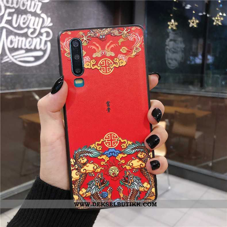 Etui Huawei P30 Silikon Hvit Tynne Net Red Hvitt, Deksel Huawei P30 Hengende Ornamenter Billig