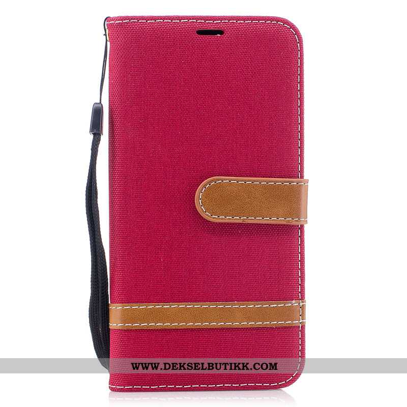 Etui Huawei P30 Skinndeksel Denim Nye Folio Rød, Deksel Huawei P30 Lommebok Butikk