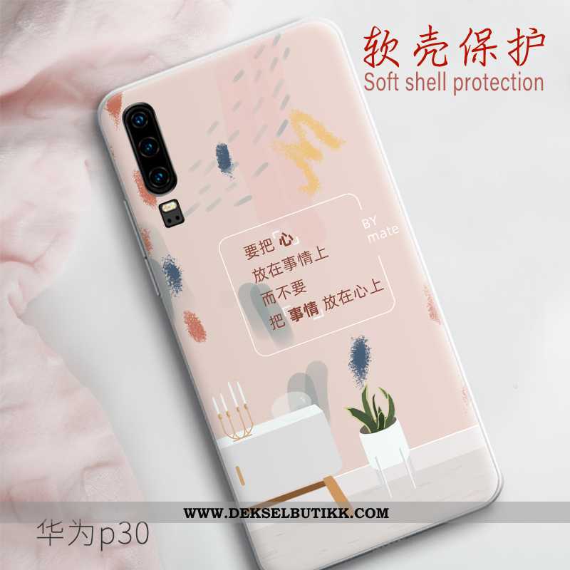 Etui Huawei P30 Tynne Anti-fall Vakker Hvitt, Deksel Huawei P30 Myke Rabatt