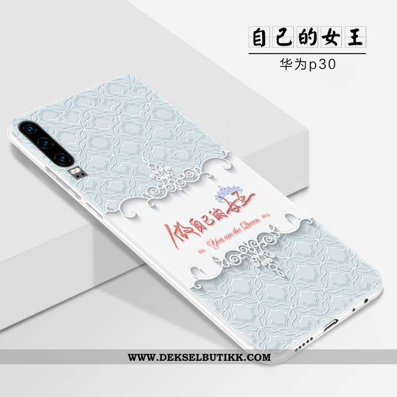 Etui Huawei P30 Tynne Anti-fall Vakker Hvitt, Deksel Huawei P30 Myke Rabatt