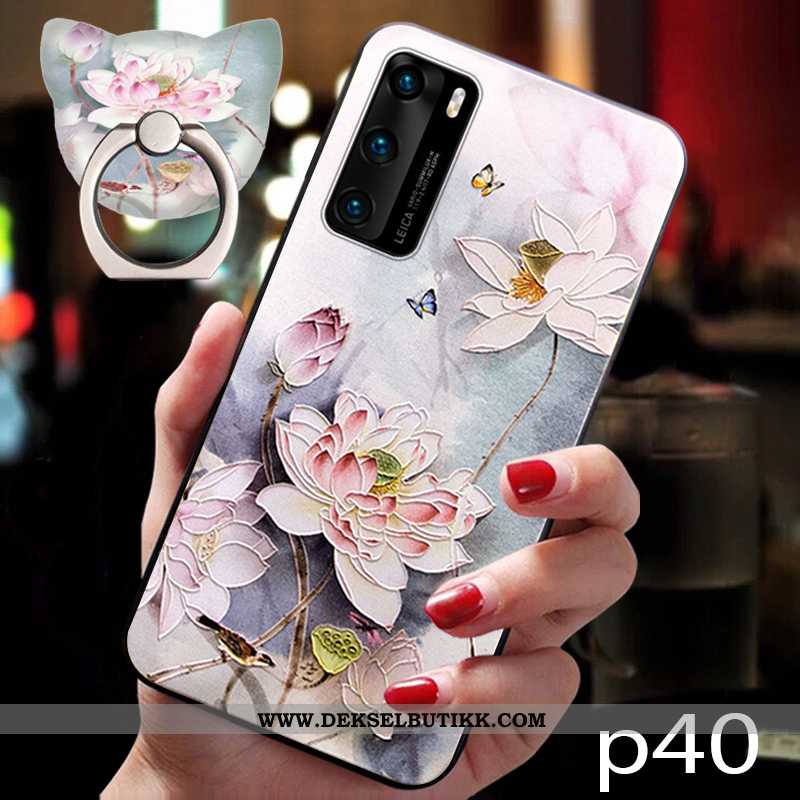 Etui Huawei P40 Beskyttelse Deksel Rosa Silikon, Huawei P40 Myke Billige