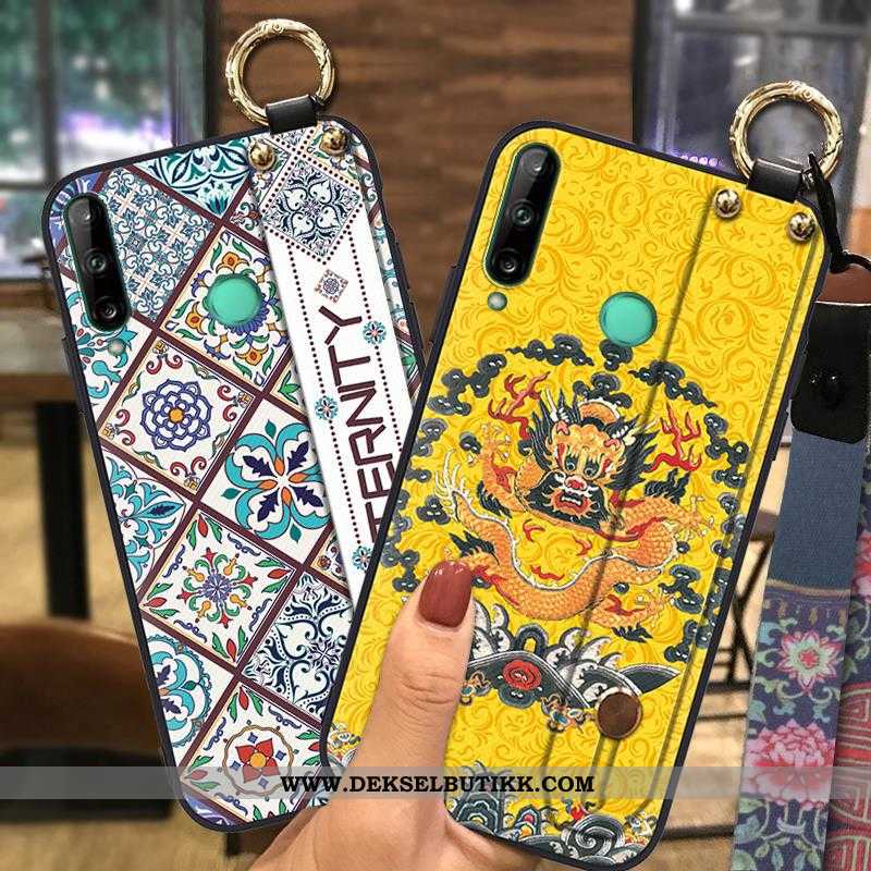 Etui Huawei P40 Lite E Vintage Deksel Myke Kinesisk Stil Gul, Huawei P40 Lite E Trend Til Salgs