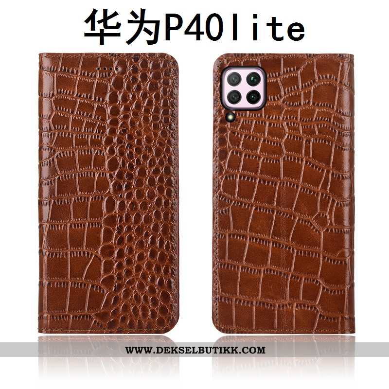 Etui Huawei P40 Lite Skinn Clamshell Mobiltelefon Alt Inkludert Brun, Deksel Huawei P40 Lite Mønster