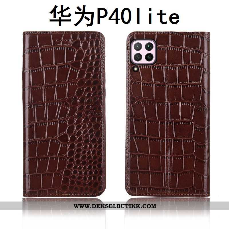 Etui Huawei P40 Lite Skinn Clamshell Mobiltelefon Alt Inkludert Brun, Deksel Huawei P40 Lite Mønster