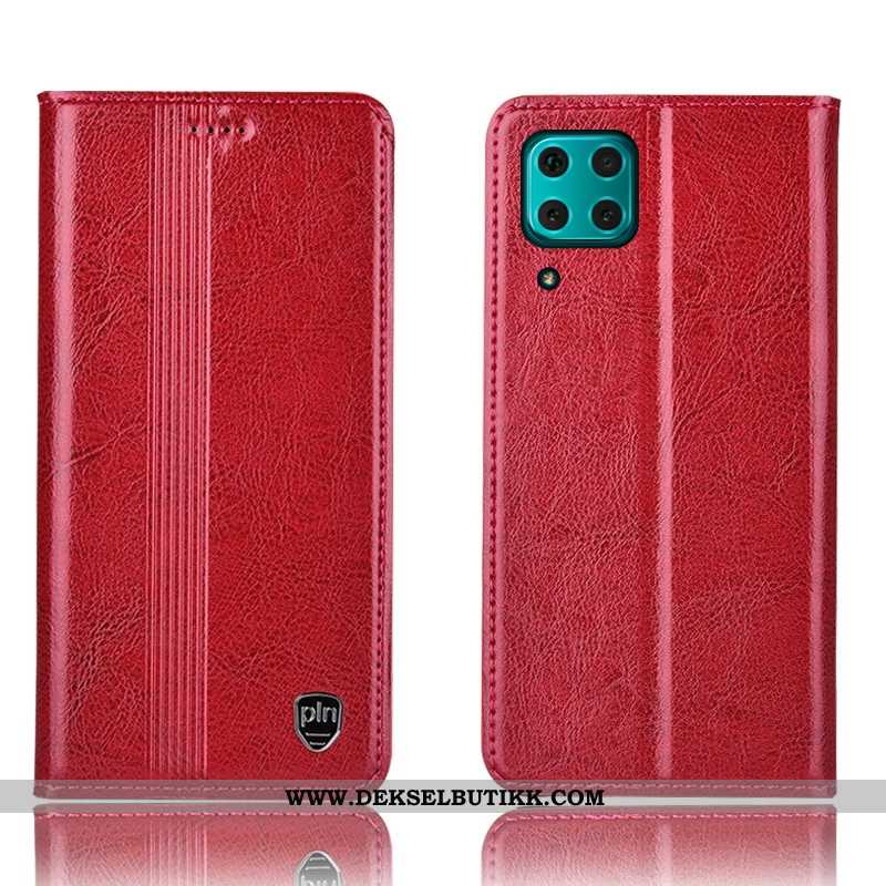 Etui Huawei P40 Lite Skinndeksel Folio Mobiltelefon Brun, Deksel Huawei P40 Lite Beskyttelse Billige