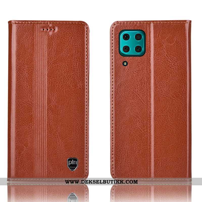 Etui Huawei P40 Lite Skinndeksel Folio Mobiltelefon Brun, Deksel Huawei P40 Lite Beskyttelse Billige