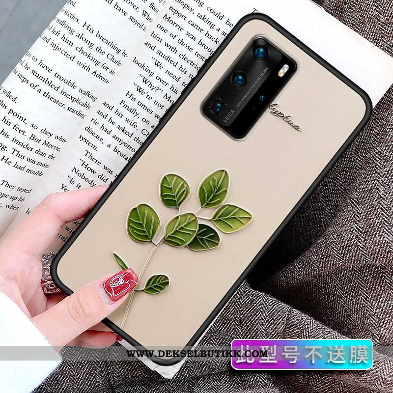 Etui Huawei P40 Pro Av Personlighet Net Red Fersk Myke Beige, Deksel Huawei P40 Pro Kreativ Butikk