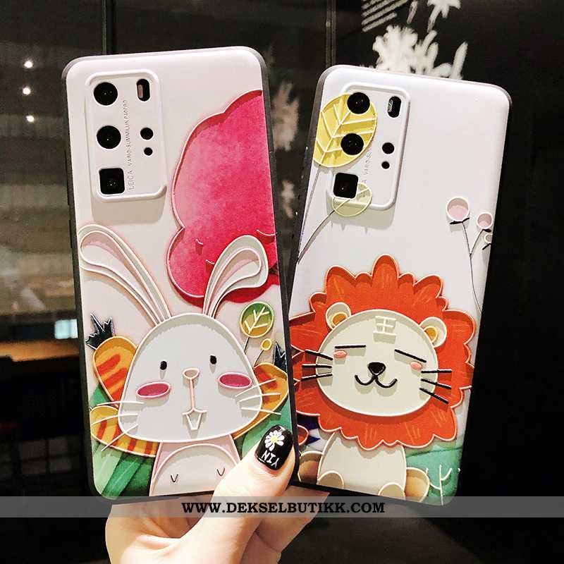 Etui Huawei P40 Pro Relieff Alt Inkludert Beskyttelse Vakker Rosa, Deksel Huawei P40 Pro Cartoon På 