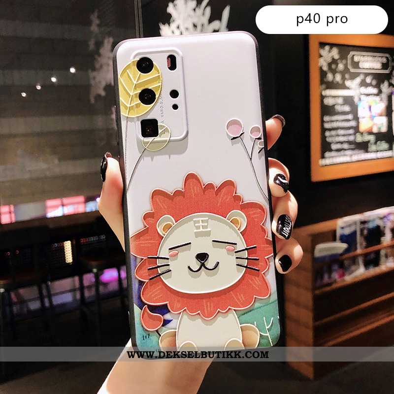 Etui Huawei P40 Pro Relieff Alt Inkludert Beskyttelse Vakker Rosa, Deksel Huawei P40 Pro Cartoon På 