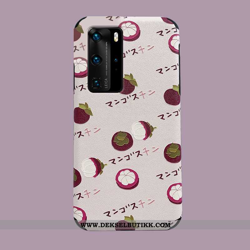 Etui Huawei P40 Pro Relieff Deksel Nubuck Gul, Huawei P40 Pro Myke Billige