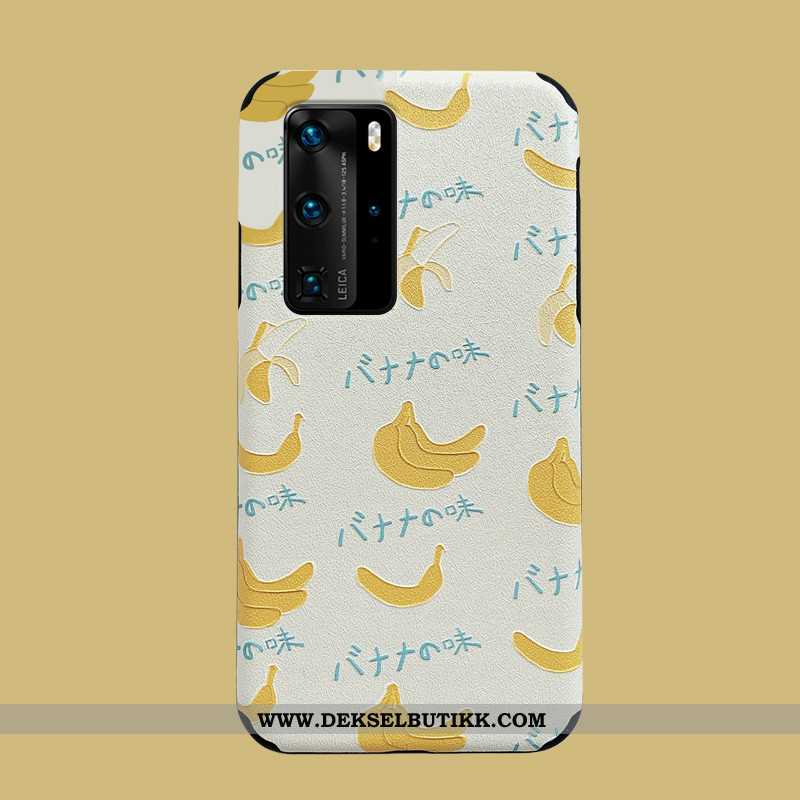 Etui Huawei P40 Pro Relieff Deksel Nubuck Gul, Huawei P40 Pro Myke Billige