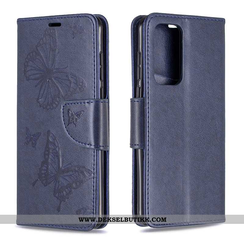 Etui Huawei P40 Pro Relieff Hengende Ornamenter Folio Mobiltelefon Rød, Deksel Huawei P40 Pro Skinn 