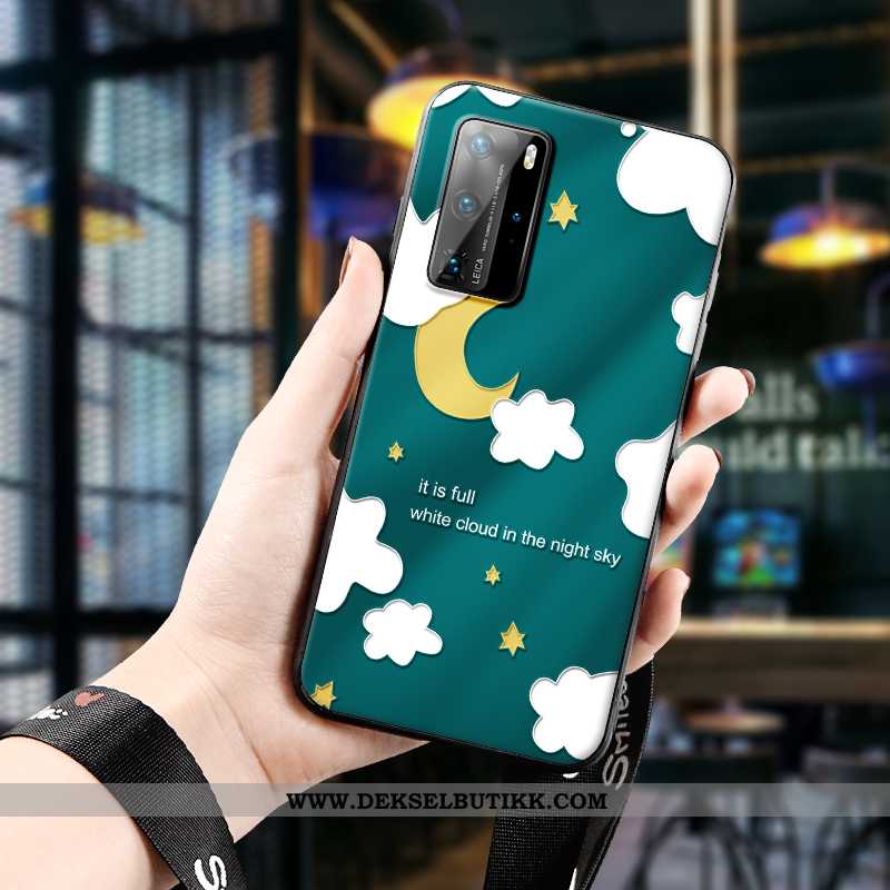 Etui Huawei P40 Pro Trend Tredimensjonale Myke Anti-fall Grønn, Deksel Huawei P40 Pro Ultra Rabatt