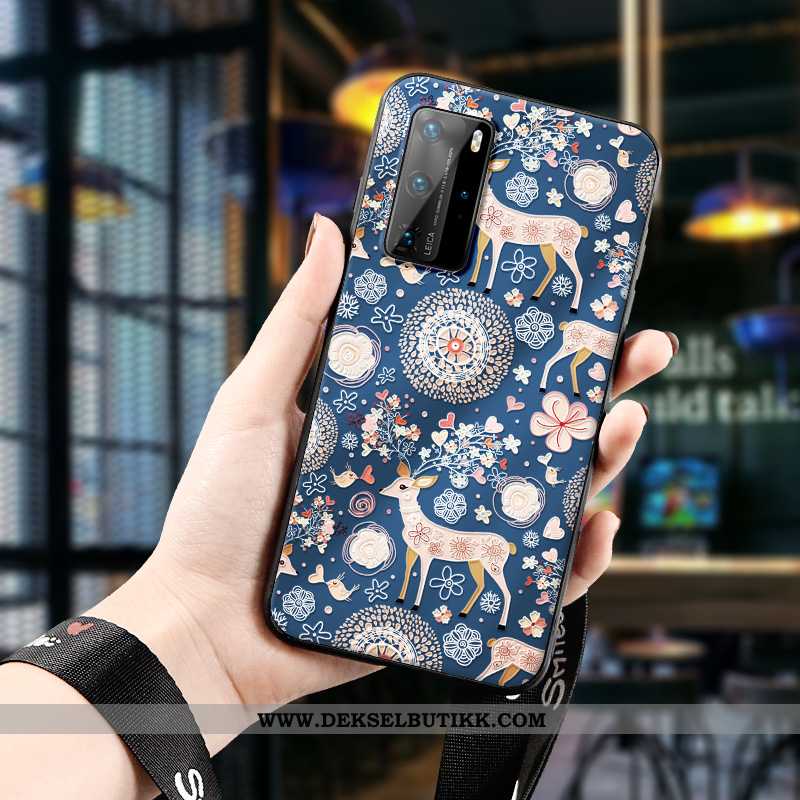 Etui Huawei P40 Pro Tynne Barn Tredimensjonale Deksel Grønn, Huawei P40 Pro Myke Butikk