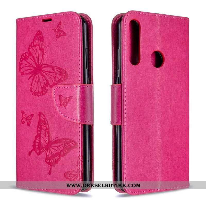 Etui Huawei Y6p Hengende Ornamenter Preging Beskyttelse Lilla, Deksel Huawei Y6p Relieff Billige