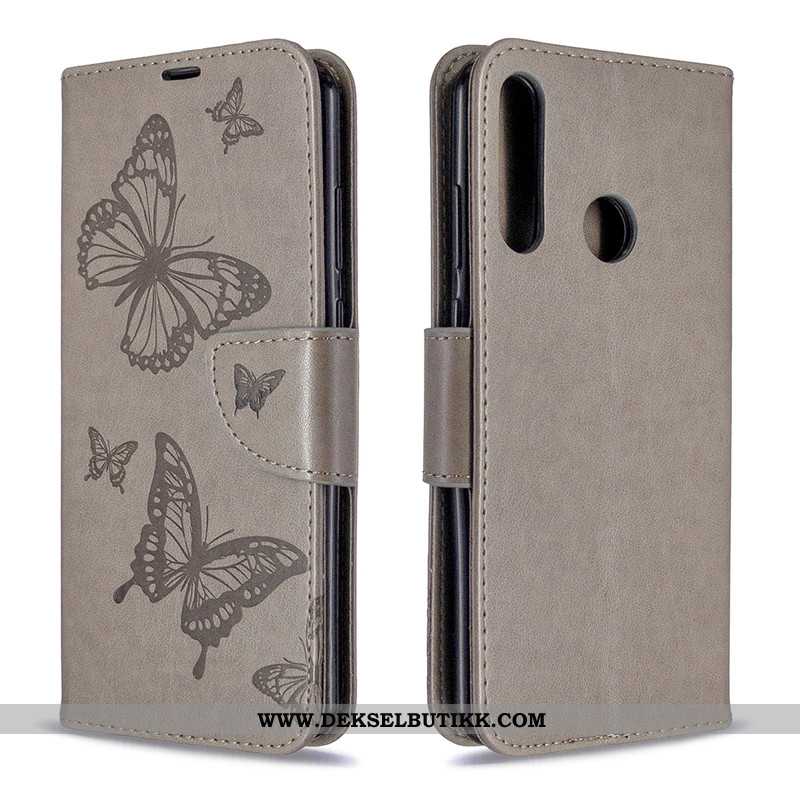 Etui Huawei Y6p Hengende Ornamenter Preging Beskyttelse Lilla, Deksel Huawei Y6p Relieff Billige