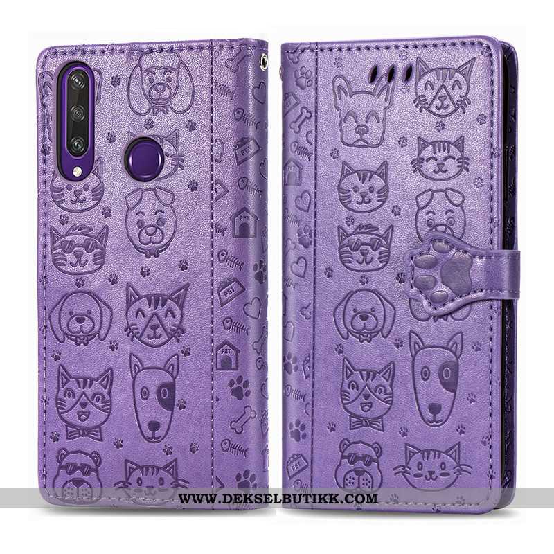 Etui Huawei Y6p Relieff Deksel Lilla Beskyttelse, Huawei Y6p Cartoon Billig