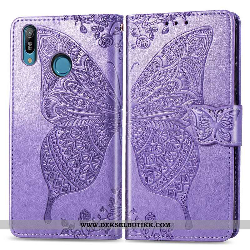 Etui Huawei Y6s Skinndeksel Butterfly Folio Deksel Rosa, Huawei Y6s Hengende Ornamenter Butikk