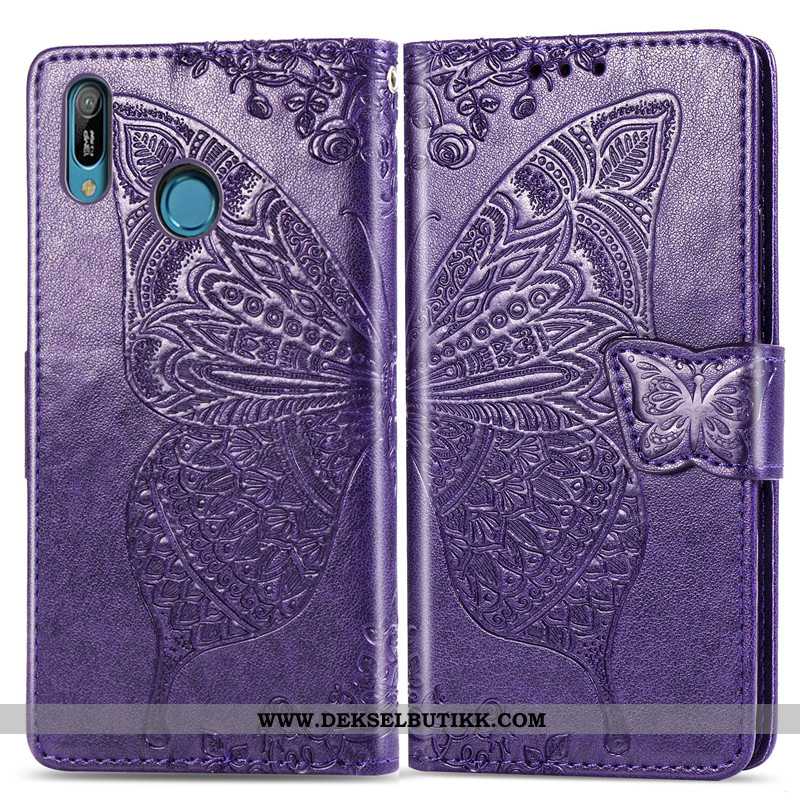 Etui Huawei Y6s Skinndeksel Butterfly Folio Deksel Rosa, Huawei Y6s Hengende Ornamenter Butikk