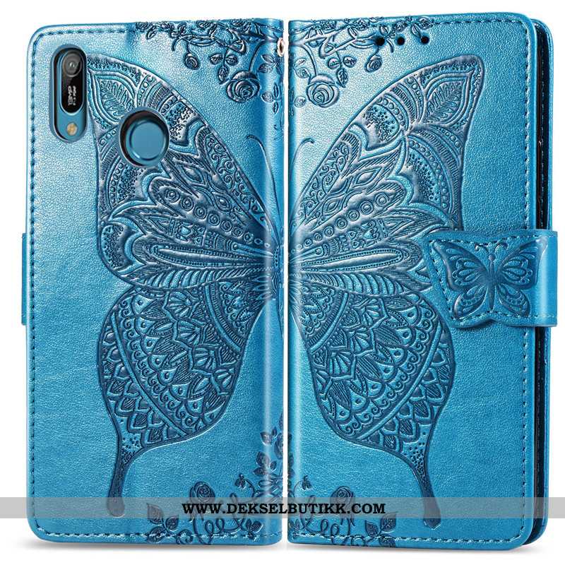 Etui Huawei Y6s Skinndeksel Butterfly Folio Deksel Rosa, Huawei Y6s Hengende Ornamenter Butikk