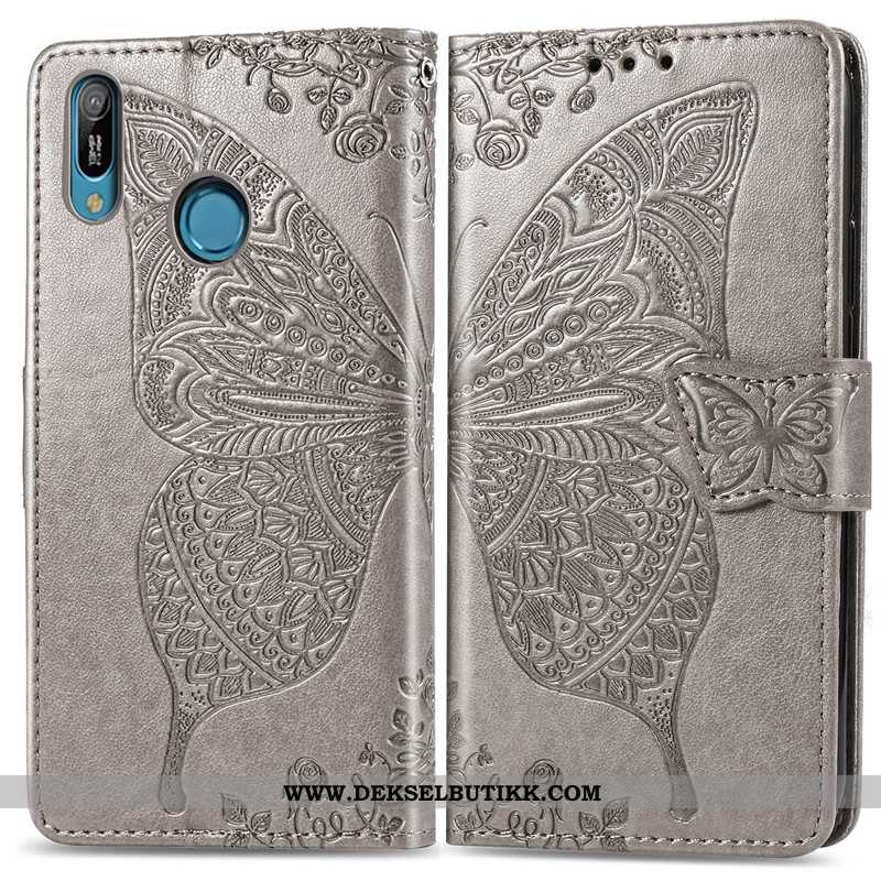 Etui Huawei Y6s Skinndeksel Butterfly Folio Deksel Rosa, Huawei Y6s Hengende Ornamenter Butikk