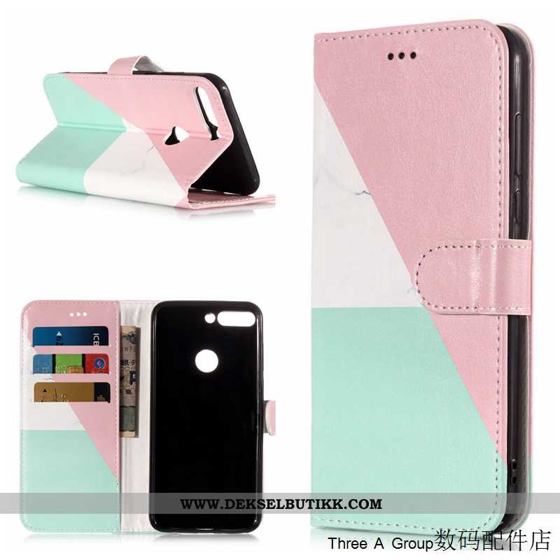 Etui Huawei Y7 2020 Beskyttelse Deksel Folio Rosa, Huawei Y7 2020 Skinndeksel Billig