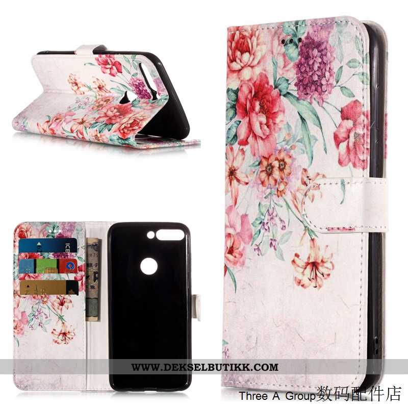 Etui Huawei Y7 2020 Beskyttelse Deksel Folio Rosa, Huawei Y7 2020 Skinndeksel Billig