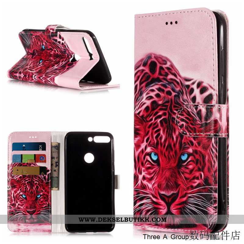 Etui Huawei Y7 2020 Beskyttelse Deksel Folio Rosa, Huawei Y7 2020 Skinndeksel Billig