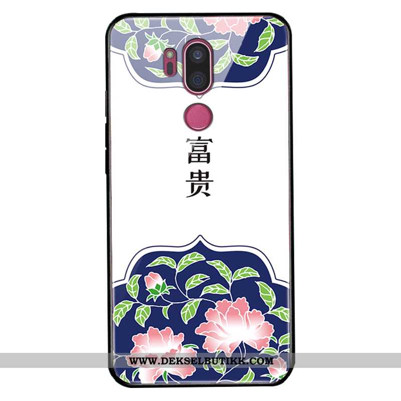 Etui Lg G7 Thinq Kreativ Mønster Glass Trend Hvitt, Deksel Lg G7 Thinq Cartoon Til Salgs