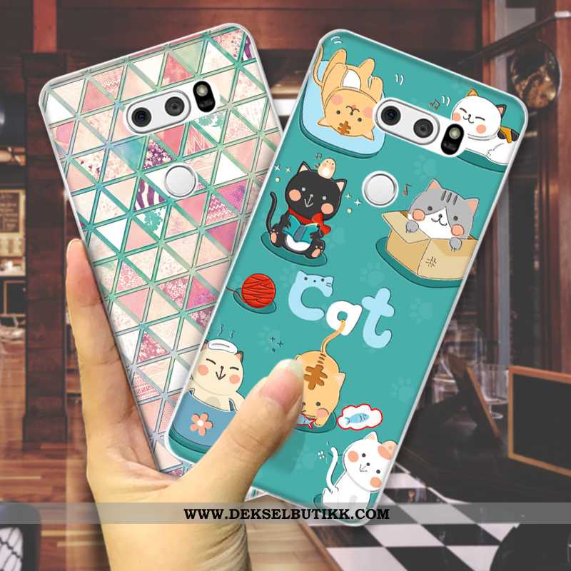 Etui Lg V30 Cartoon Net Red Alt Inkludert Trend Grønn, Deksel Lg V30 Vakker Tilbud