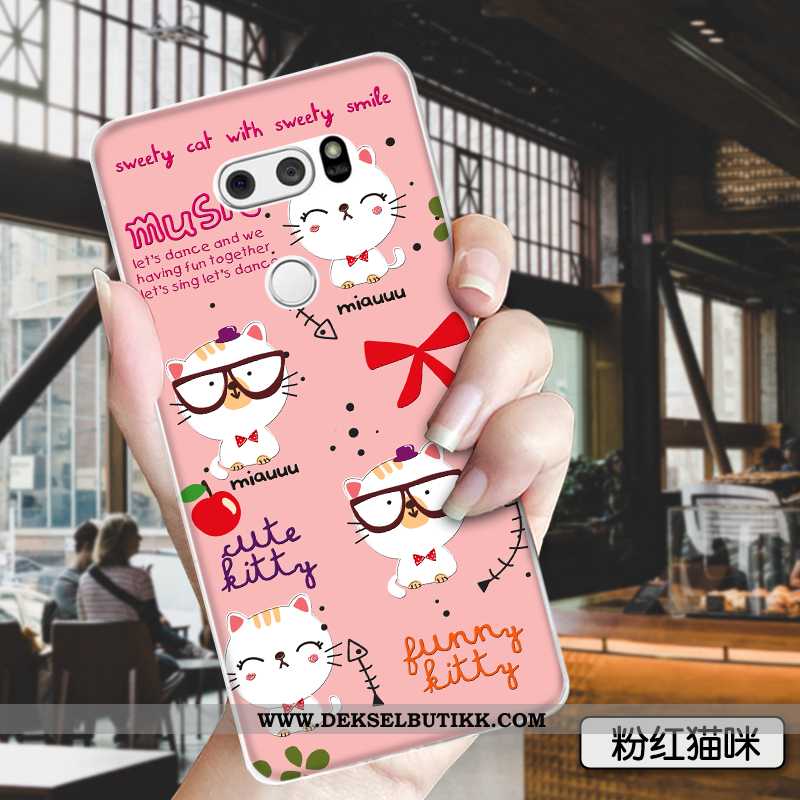 Etui Lg V30 Cartoon Net Red Alt Inkludert Trend Grønn, Deksel Lg V30 Vakker Tilbud