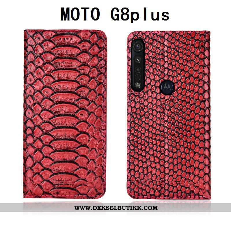 Etui Moto G8 Plus Skinn Svart Alt Inkludert Anti-fall, Deksel Moto G8 Plus Myke Rabatt