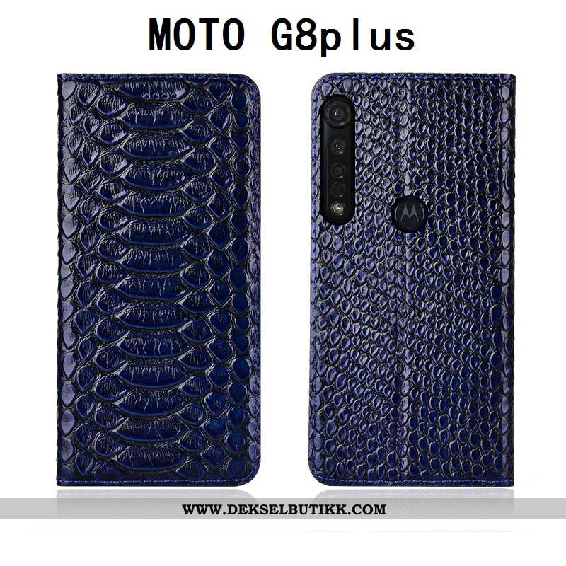 Etui Moto G8 Plus Skinn Svart Alt Inkludert Anti-fall, Deksel Moto G8 Plus Myke Rabatt