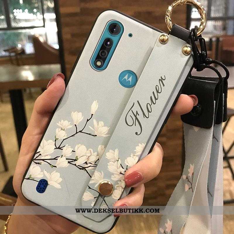 Etui Moto G8 Power Lite Myke Blomster Mobiltelefon Rosa, Deksel Moto G8 Power Lite Beskyttelse Billi