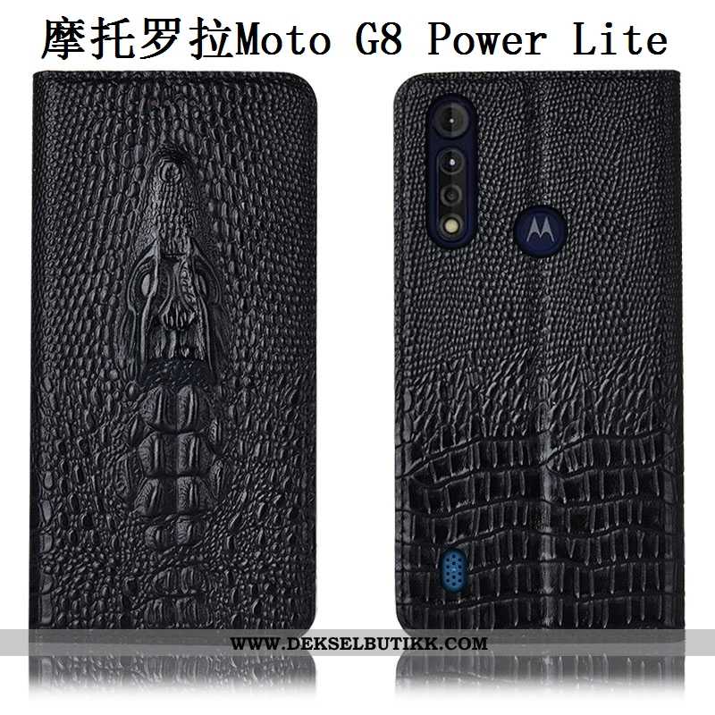 Etui Moto G8 Power Lite Mønster Anti-fall Mobiltelefon Skinn Gul, Deksel Moto G8 Power Lite Beskytte