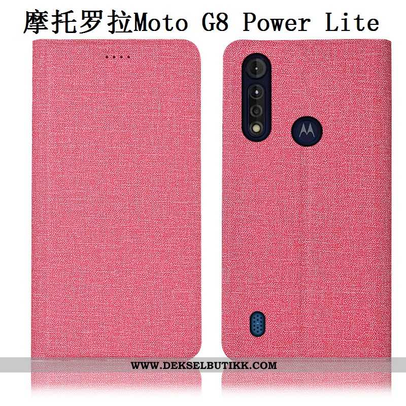 Etui Moto G8 Power Lite Skinndeksel Rosa Alt Inkludert Deksel, Moto G8 Power Lite Bomull Salg