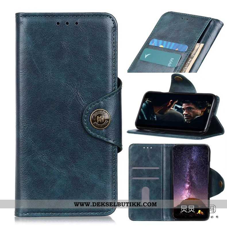 Etui Moto G8 Power Lite Vintage Skinn Deksel Brun, Moto G8 Power Lite Myke Tilbud