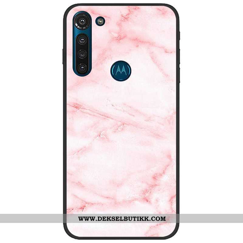 Etui Moto G8 Power Nubuck Klut Deksel Svart Rosa, Moto G8 Power Trend Tilbud