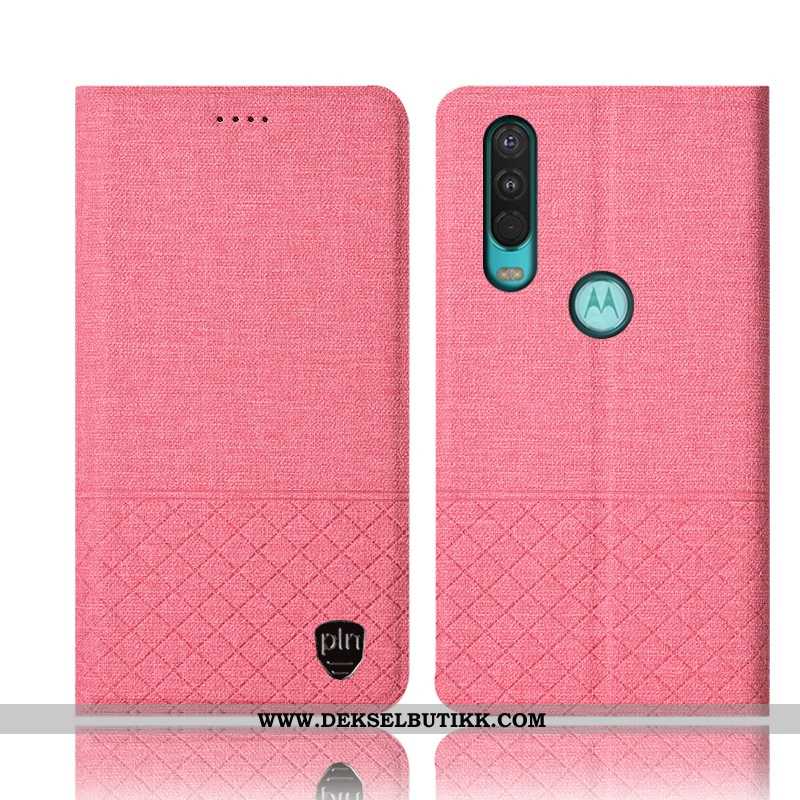 Etui Motorola One Action Beskyttelse Alt Inkludert Deksel Folio Rosa, Motorola One Action Bomull Til