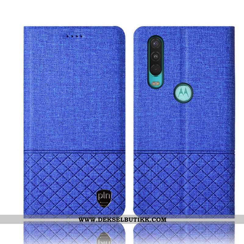 Etui Motorola One Action Beskyttelse Alt Inkludert Deksel Folio Rosa, Motorola One Action Bomull Til