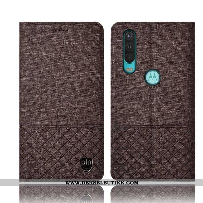 Etui Motorola One Action Beskyttelse Alt Inkludert Deksel Folio Rosa, Motorola One Action Bomull Til