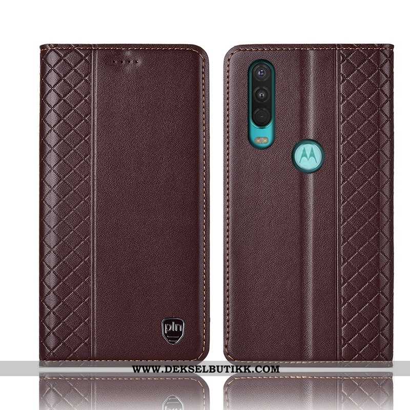 Etui Motorola One Action Beskyttelse Folio Mobiltelefon Alt Inkludert Brun, Deksel Motorola One Acti