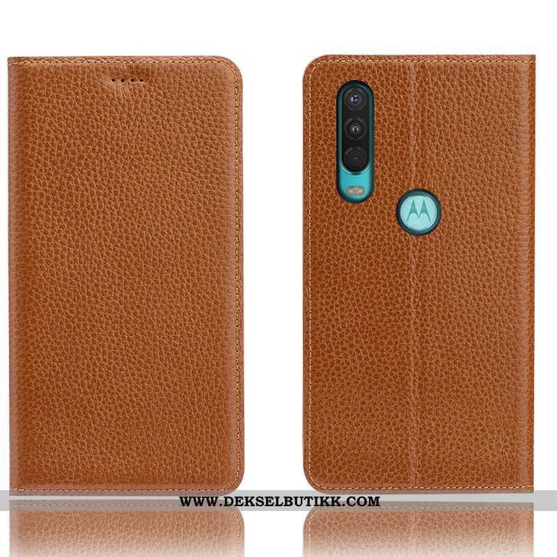 Etui Motorola One Action Beskyttelse Mobiltelefon Anti-fall Folio Brun, Deksel Motorola One Action S