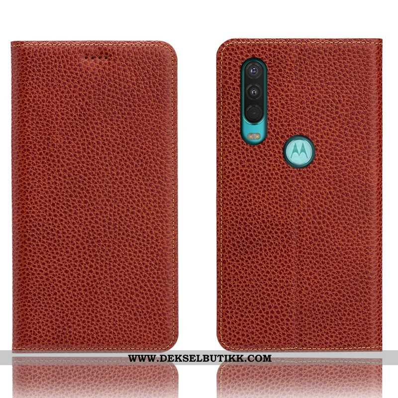 Etui Motorola One Action Beskyttelse Mobiltelefon Anti-fall Folio Brun, Deksel Motorola One Action S