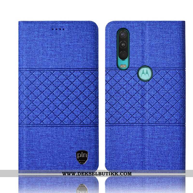 Etui Motorola One Action Skinndeksel Bomull Alt Inkludert Folio Svart, Deksel Motorola One Action Be