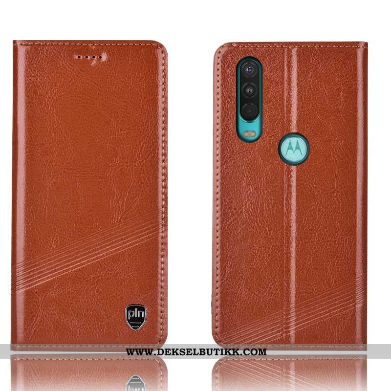 Etui Motorola One Action Skinndeksel Deksel Folio Rød, Motorola One Action Beskyttelse Rabatt