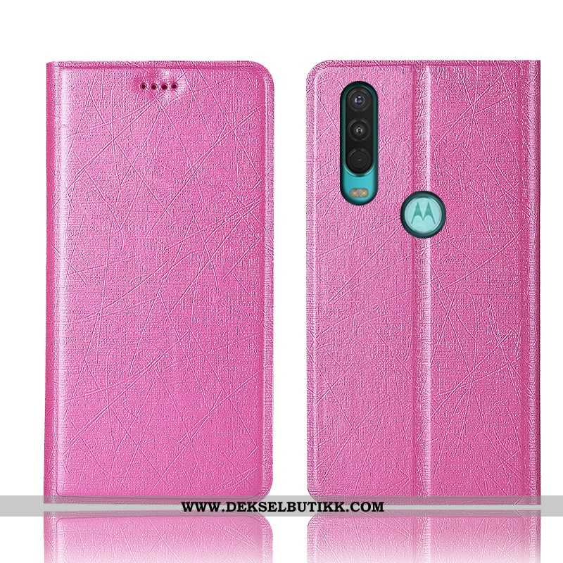 Etui Motorola One Action Skinndeksel Deksel Mobiltelefon Folio Svart, Motorola One Action Beskyttels