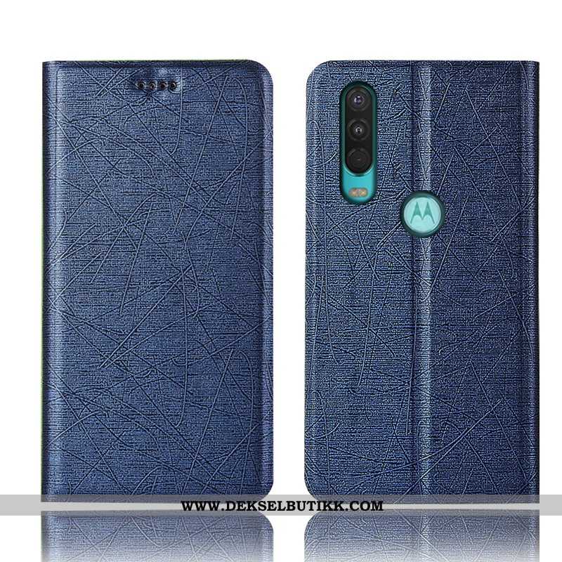 Etui Motorola One Action Skinndeksel Deksel Mobiltelefon Folio Svart, Motorola One Action Beskyttels